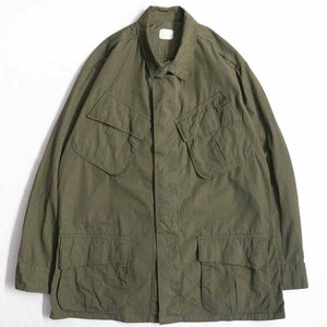 【70s/ミントコンディション】US ARMY【4TH ジャングル ファティーグ ジャケット】【リップストップ】 M-R MEDIUM REGULER 米軍 2401408