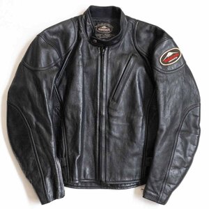 【美品】KUSHITANI【レーシングジャケット】L ブラック レザー ライダース ジャケット クシタニ u2401075