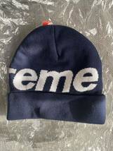 Supreme シュプリーム 2019AW 19AW 19FW Big Logo Beanie ビッグ ロゴ ビーニー Navy 紺 正規品 新品 希少 即決 ニット帽 帽子 ビッグロゴ_画像2