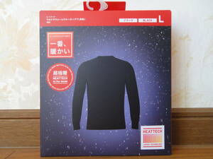 ★超極暖 ヒートテック ウルトラウォームクルーネックＴ（長袖） Ｌ ブラック 新品 ユニクロ UNIQLO★箱無し発送 送料無料