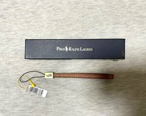 未使用 保管品 ポロ ラルフローレン 革製 携帯 スマホ ストラップ レザー Polo Ralph Lauren CELL PHONE STRAP USA トラッド 海外購入品