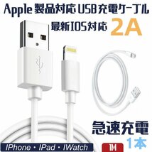 iPhone 充電ケーブル 充電器 コード 1m 急速充電 断線防止 強化素材 iPhone各種 モバイルバッテリー 送料無料 ios全機種対応【改良済み】_画像1