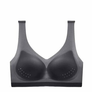 ナイトブラ ノンワイヤーブラ 無縫製シームレスブラ 美乳ブラ 脇高垂れ防止 ブラジャー 3Dカップ 脇肉補正 胸補正睡眠ブラック size-XL