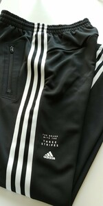 adidas/ジャージ/ブラック/タグ付き/白線3本/メンズS/スポーツウェア