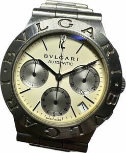 1円〜 Y BVLGARI ブルガリ ディアゴノスポーツ クロノグラフ CH35S メンズ 自動巻き デイト アンティーク 時計 92101628