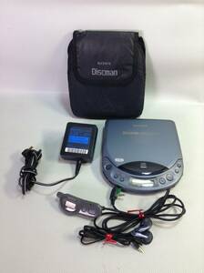 U1372○SONY ソニー Discman ディスクマン ポータブルCDプレーヤー D-223 リモコン RM-DM16L イヤホン アダプター AC-ES455K 動作OK 訳あり