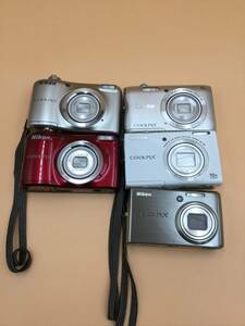 OK8675○デジカメ 5台まとめ Nikon ニコン デジタルカメラ コンパクト COOLPIX S600 S6200 A300 A10 EN-EL12 EN-EL19 【未確認】 同梱不可