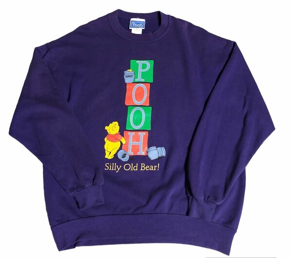 Disney pooh プリント　裏起毛トレーナー　アメリカ製XLARGE