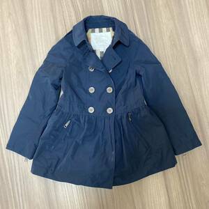 バーバリー チルドレン BURBERRY CHILDREN トレンチコート 8y/120 ナイロンジャケット 紺ネイビー/裏地チェック柄