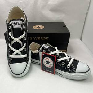 【KKB2516ST】未使用 CONVERSE LEA ALL STAR OX 1B906 [US6/JP24.5] コンバース レザー オールスター BLACK ブラック 黒 スニーカー 靴