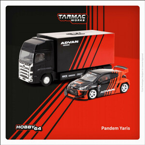 Tarmac Works 1/64 bread tem Yaris Advan With Truck Packaging T64-080-ADV