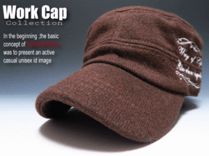  new goods SALE* embroidery knitted Work cap [ tea ] sale outlet wool .