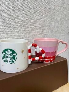 スタバ　ハートマグ　2点　セット　ホリデー＆バレンタイン限定品　ハンドルハート