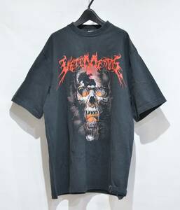 VETEMENTS ヴェトモン オーバーサイズ ヘビーメタル スカル プリント Tシャツ XS MAH18TR34 OVERSIZED HEAVY METAL PRINT TEE Y-29412B 