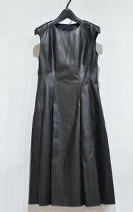 Rene ルネ Eco-Leather Dress エコレザードレス ノースリーブ ワンピース ブラック 34 Y-29712B