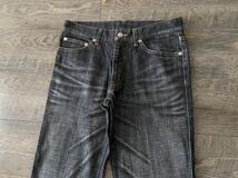 rare 00s japanese label tornado mart product manufacturing weathered black denim flare jeans archive lgb oberisk ifsixwasnine y2k_画像3