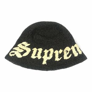 SUPREME シュプリーム 23SS Old English Straw Crusher ロゴ ハット 黒 正規品 / 32019