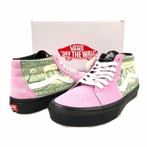 SUPREME シュプリーム × VANS バンズ 23SS Dollar Skate Grosso Mid シューズ スニーカー ピンク サイズUS9=27cm 正規品 / 31065_画像1