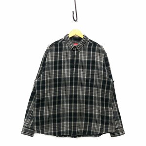 SUPREME シュプリーム 23SS Pullover Plaid Flannel Shirt プルオーバー チェック フランネル シャツ ブラック グレー L 正規品 / 33320