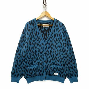 WACKO MARIA ワコマリア 21FW-WMK-KN14 LEOPARD HEAVY MOHAIR CARDIGAN モヘア カーディガン ブルー サイズL 正規品 / 33410