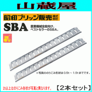 アルミブリッジ 2本セット 0.5t 1.8m 昭和ブリッジ SBA-180-30-0.5 農業機械全般向け ツメ 持ち手なし [法人様送料無料]