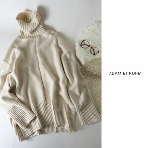 アダムエロペ Adam et Rope'☆洗える ウール混 オーバーサイズ バルキーニットタートルプルオーバー フリーサイズ☆C-K0295