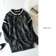 2.9万☆超美品☆トゥモローランド/バッカ BACCA☆モノトーン 織柄 シャギーニット 38サイズ☆E-M 7919_画像1