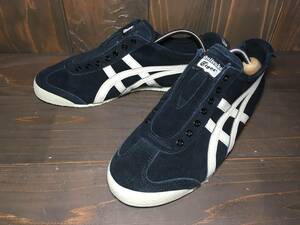  ★Onitsuka Tiger オニツカタイガー MEXICO 66メキシコ 66 スリッポン スエード 黒×アイボリー 26.5m 極美品 Used 検 スニーカー