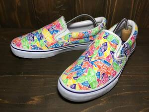 ★VANS バンズ 国内企画 slip on スリッポン マルチカラー ロゴ 27.0cm 美品 Used 検 SK8 オールドスクール ERA スニーカー