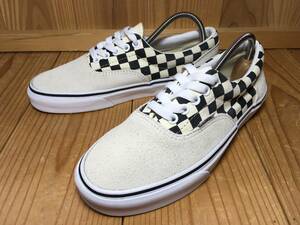 ★VANS バンズ 国内企画 ERA エラ 白×黒 チェッカー 24.5cm 傷あり Used 検 スニーカー スリッポンオールドスクール SK8 ハーフキャブ