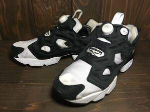 ★Reebok リーボック INSTAPUMP FURY ポンプ フューリー OG 白×黒 26.5cm 美品 Used 検 モノトーン クラシック スニーカー