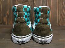 ★VANS バンズ US企画 SK8 HI スケート 50周年記念モデル 茶×緑×白 チェッカー 25.5cm 美品 Used検 50th オールドスクール ハーフキャブ_画像5