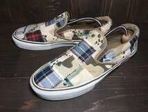 ★VANS バンズ US企画 slip on スリッポン タータンチェック 砂漠迷彩 パッチワーク 28.0cm Used 検 SK8 オールドスクール ERA スニーカー_画像1