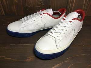 ★CONVERSE コンバース 日本製 ONE STAR ワンスター 白×赤×紺 8.0インチ 26.5cm Used 検 オールスター チャック テイラー