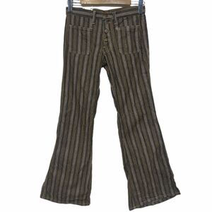 70s America made Vintage BIG JOHN stripe bell bottom Denim pants W30 Brown vintage indigo denim Big John USA
