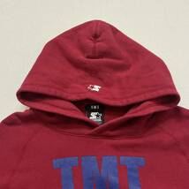 【 TMT 】 美品 STARTER 20周年 HEAVY FRENCH TERRY HOODIE M レッド 赤 ロゴ バック パーカ ティーエムティー スターター_画像5