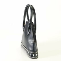 1円 美品 ヴィンテージ イヴ サンローラン YSL Yカット レザー ハンドバッグ トート 人気 ネイビー ゴールド 金具 レディース TET 2お4-6_画像5