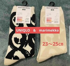UNIQLO　×　marimekkoコラボ　マリメッコ　 ユニクロ　ヒートテックソックス　2足セット 靴下
