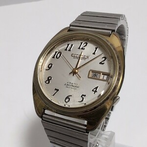 E216　CITIZENシチズン LEOPARDレオパード 4-770498Y 自動巻式 24石 28800 シルバーゴールド 腕時計 中古品 稼働品