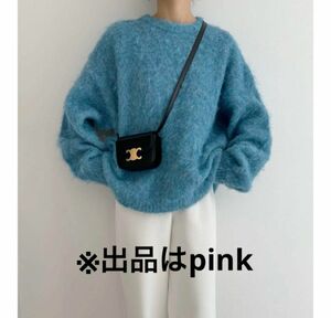 新品　ウール混モヘアライククルーネックPO / pink ニット セーター トップス ゆったり
