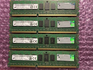 [4枚組] 4GB DIMM PC3L-12800R DDR3-1600 ECC Registered CL11 240-Pin DIMM 1.35V 1Rx4 Micron(HPサーバー用) MT18KSF51272PZ-1G6K1HG ※9