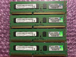 [4枚組] 4GB DIMM PC3-10600 DDR3-1333 ECC Unbuffered 2Rx8 240Pin PC3L-10600E-9-13-E3 MT18KSF51272AZ-1G4K1ZG micron製HPサーバ用 ※17