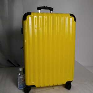 中古126　LLサイズ　スーツケース　キャリーケース　拡張機能　TSA　8輪　イエロー