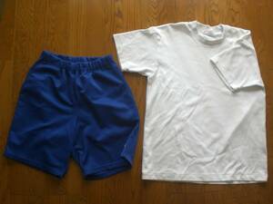 1 gym uniform short sleeves T-shirt shorts L size 2 sheets set eco