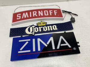 407◆看板　飾り　まとめ　SMIRNOFF　ZIMA　Corona　ジーマ　ネオンサイン　スミノフ　照明　コロナ　バーマット　写真追加あり◆D2