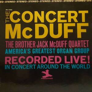 米PRESTIGEオリジLP 青右ラベル Brother Jack McDuff Quartet / The Concert McDuff 1965年 PRST 7362 スウェーデンLIVE録音 George Benson