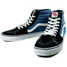 新品 VANS バンズ US アメリカ企画 スケートハイ SK8HI ハイカット 青紺 スニーカー レディース US5（23cm）_画像1