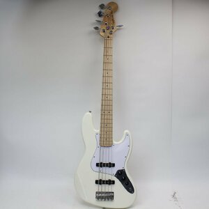 238)【超美品/1円～】Fender Jazz bass Squier Made in Indonesia スクワイヤ― ジャズベース 5弦ベース ソウフトケース付 ホワイト 白