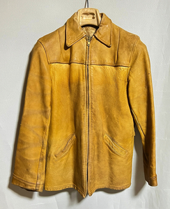 50s 60s ヴィンテージ Berman Buckskin Genuine Buckskin ディアスキン レザー ジャケット カフェレーサー クラフトレザー