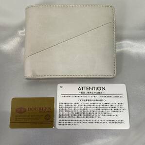 DOUBLES ダブルス ウォレット 革小物 二つ折り 財布 オフホワイトxベージュ wallet 本革 レザー